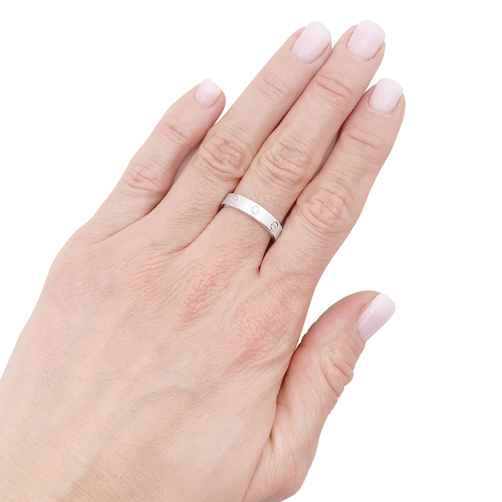 Bague Cartier "Love" or blanc, diamant. 2