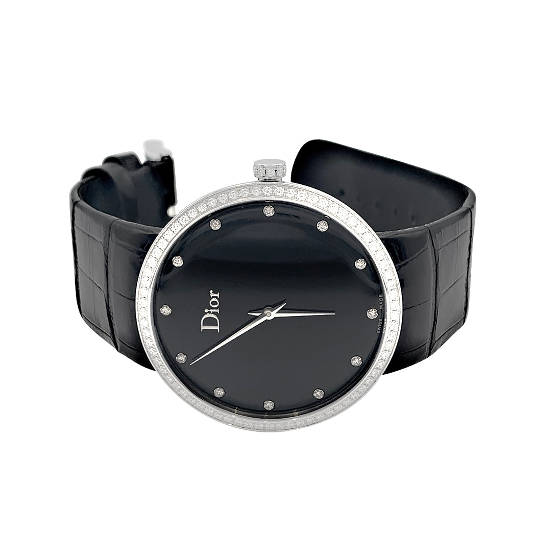 Montre Dior, “La D de Dior”, acier, diamants. 2