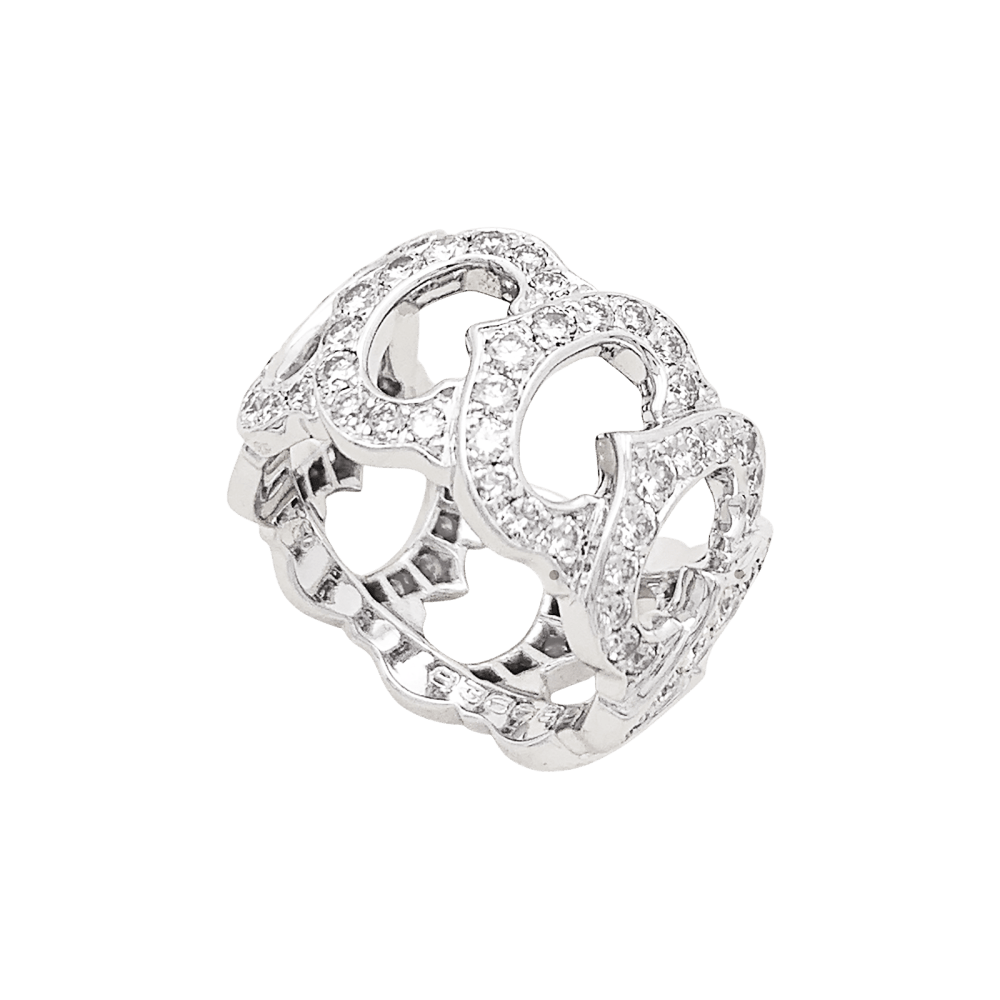 Bague Cartier, "C de Cartier", or blanc, diamants.  4