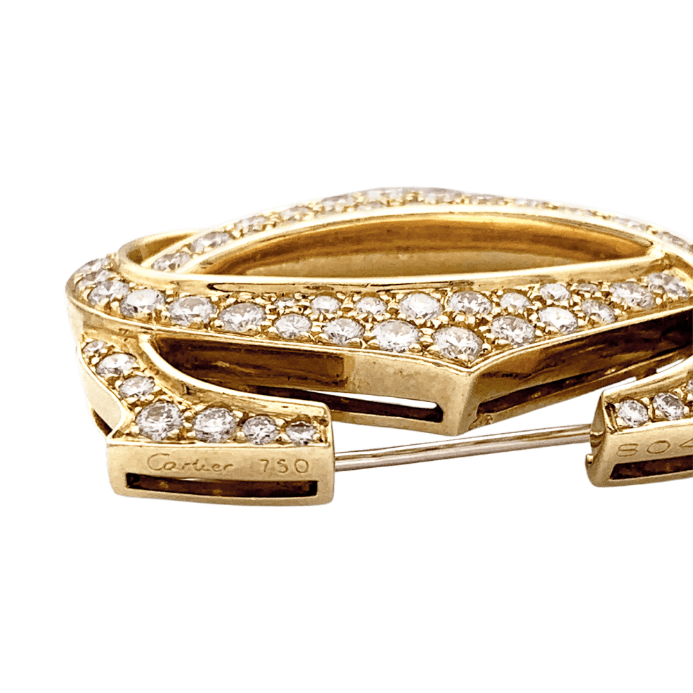 Broche Cartier, "Double C", or jaune, diamants.  5