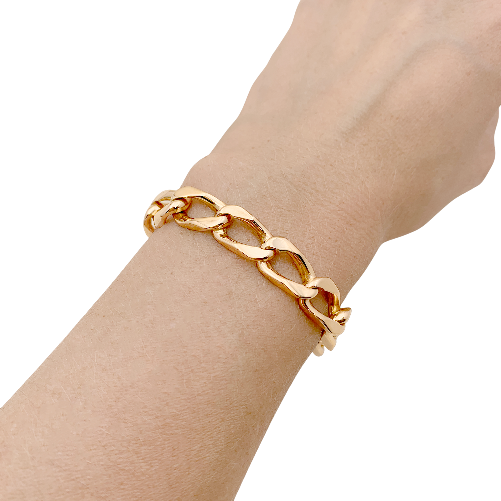 Bracelet gourmette or rose. 6