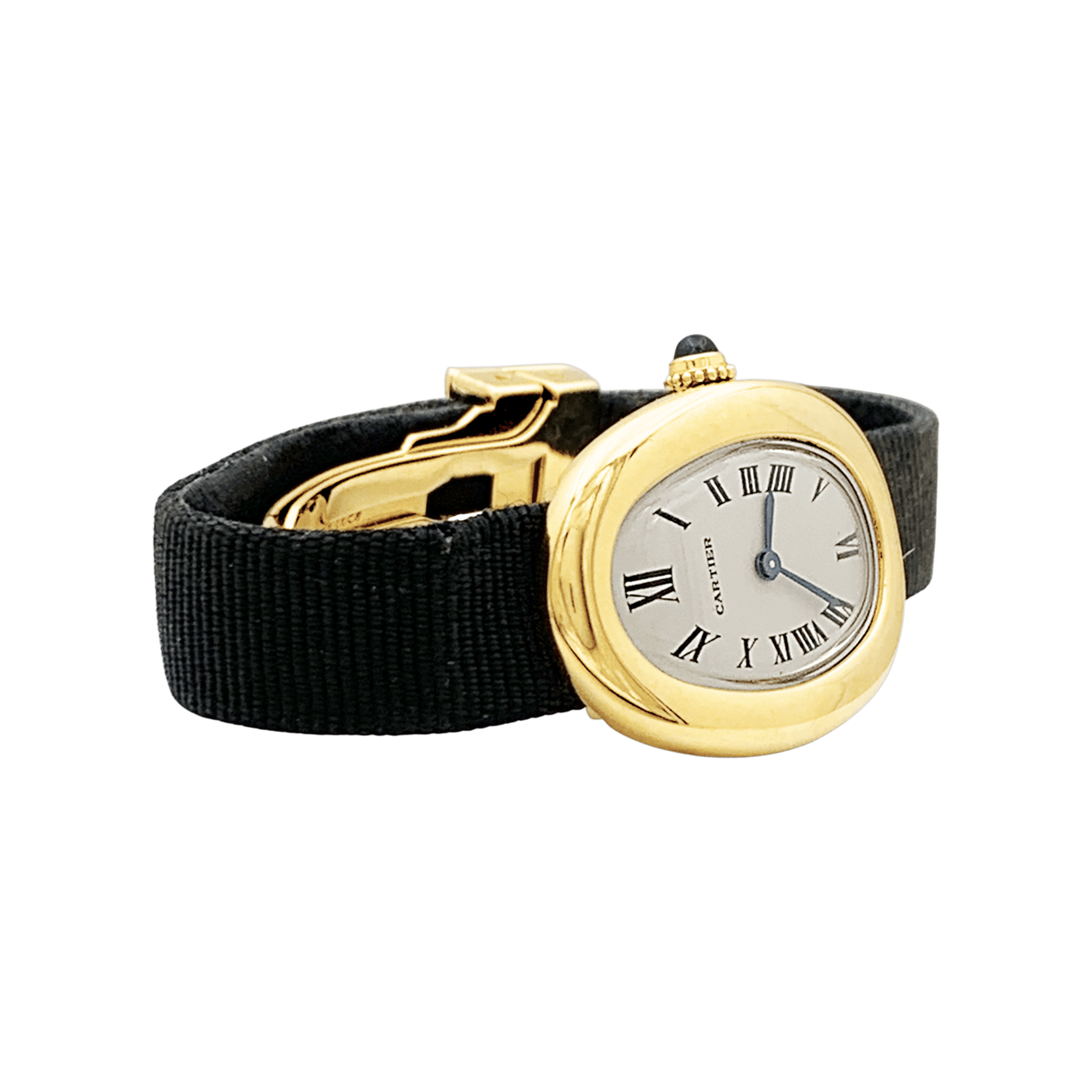 Montre Cartier, "Baignoire", or jaune, boucle déployante.  3