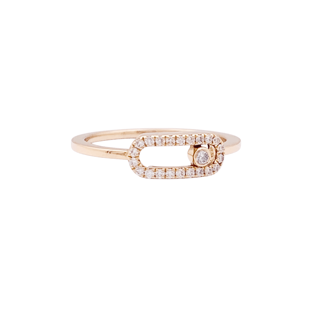 Bague Messika, "Move Uno Pavé", or rose et diamants. 4