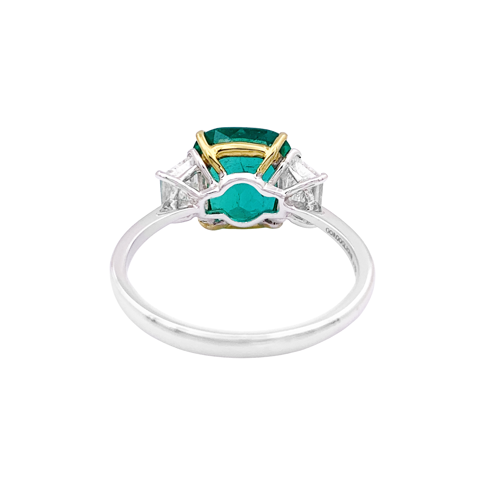 Bague émeraude, deux ors et diamants. 3