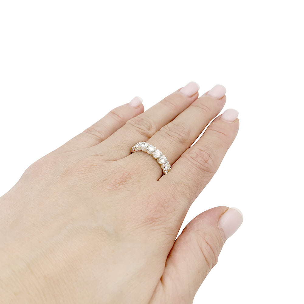 Alliance tour complet or blanc, diamants. 4