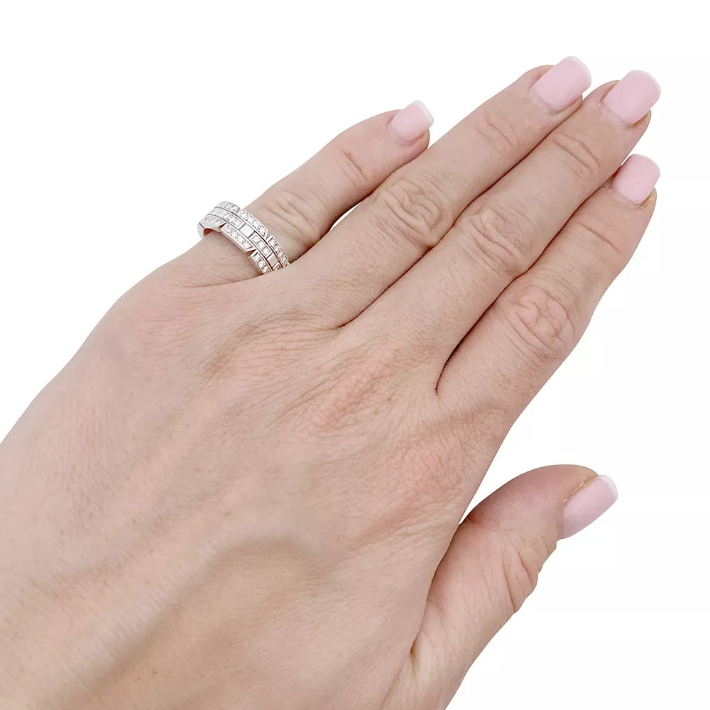 Bague Cartier or blanc, diamants "Tank Française". 4