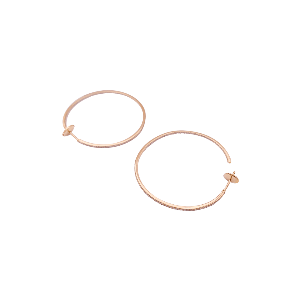 Créoles Messika "New Gatsby" or rose, diamants. 2