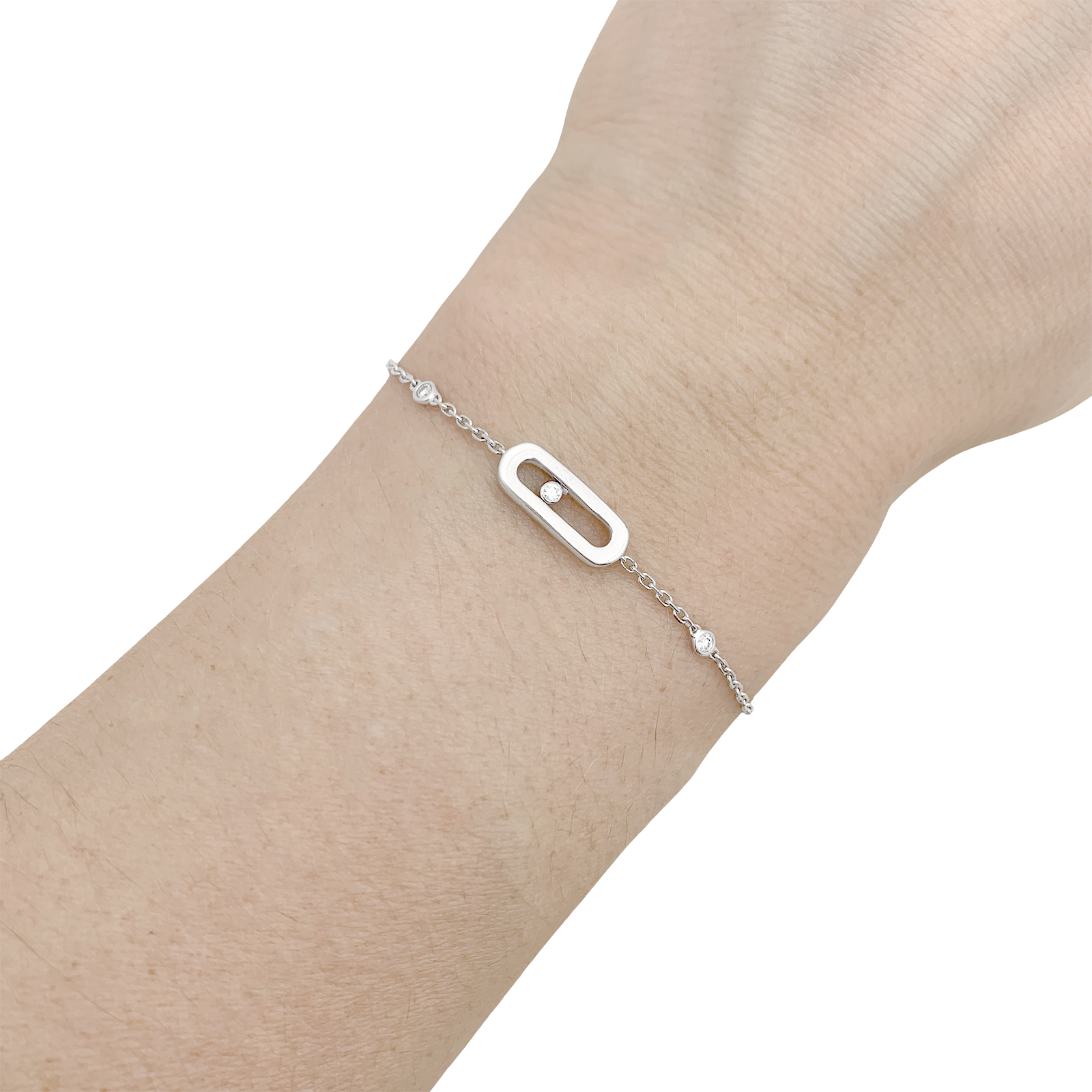 Bracelet Messika, "Move Uno", or blanc et diamants. 6
