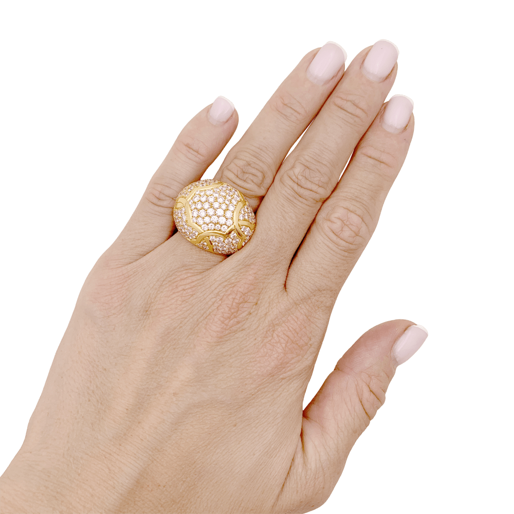 Bague Chanel, "Profil de Camelia" or jaune et diamants. 8