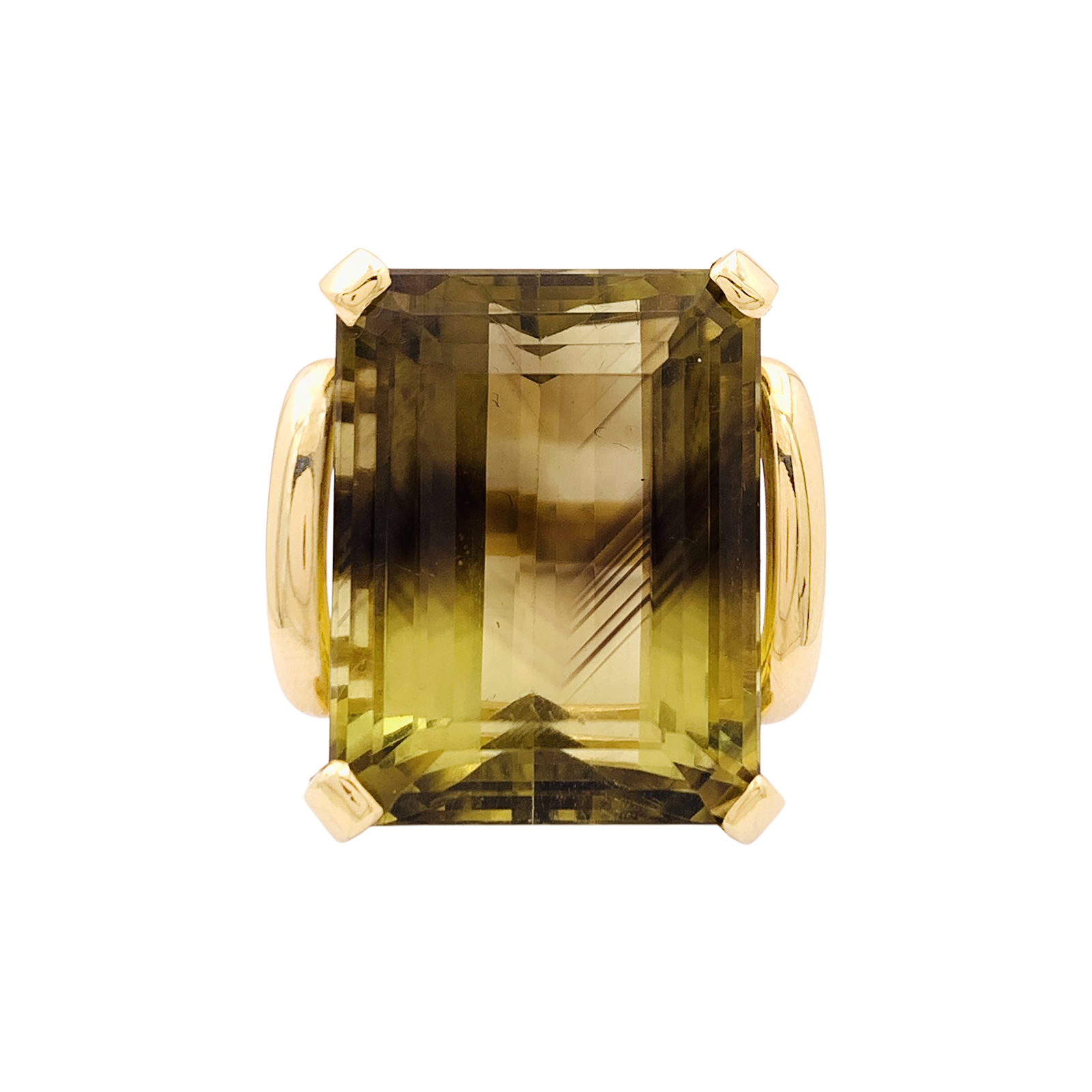 Bague de cocktail, or jaune, quartz bicolore 35 cts. 1