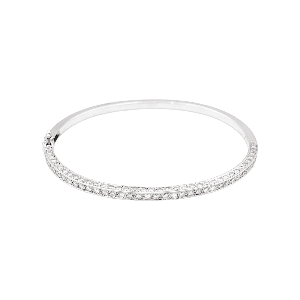 Bracelet jonc, or blanc et diamants.  2