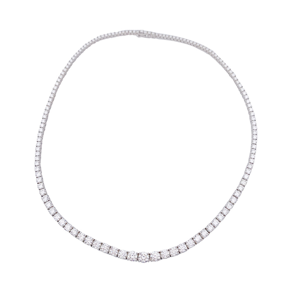 Collier rivière diamants en or blanc. 5