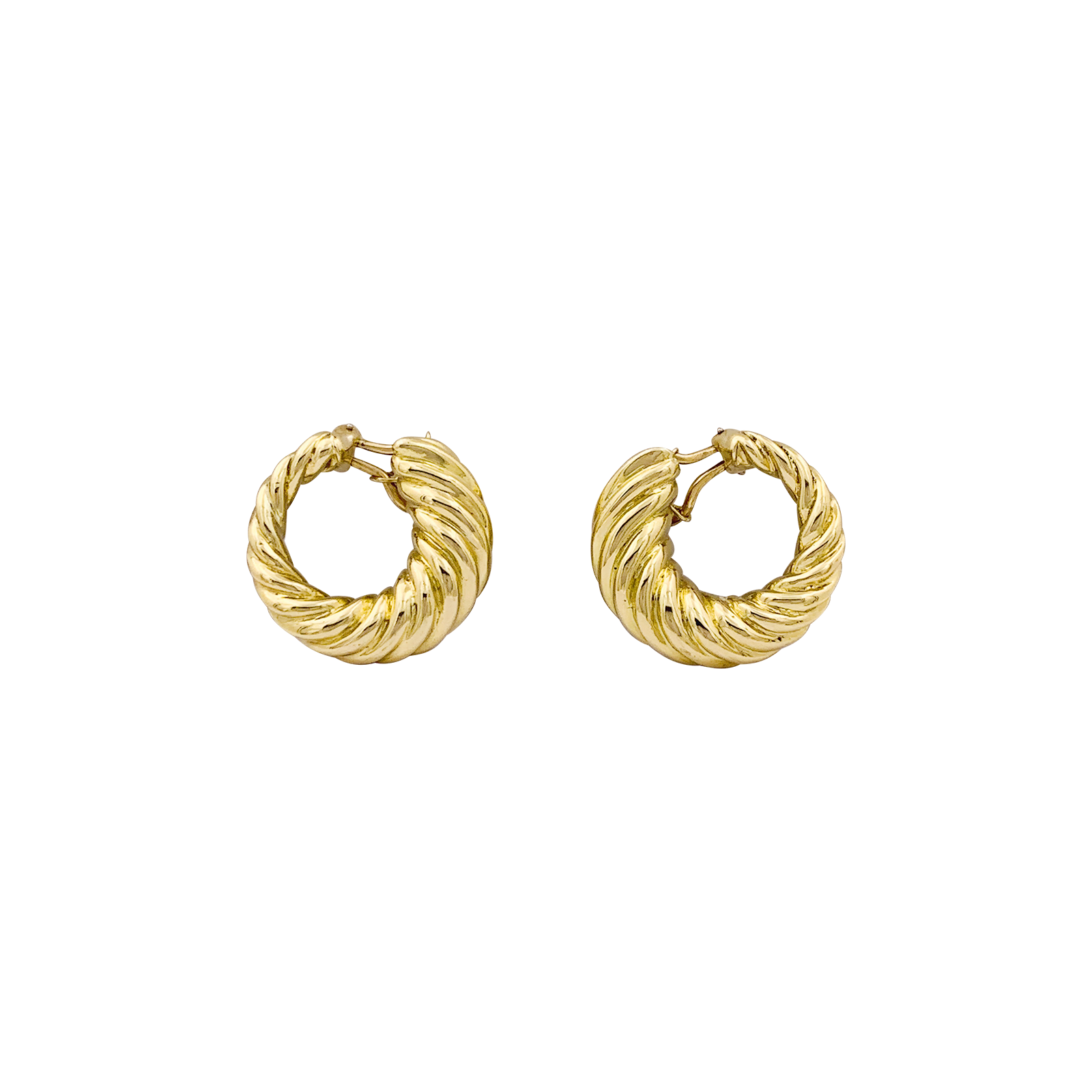 Boucles d'oreilles vintage, or jaune. 1