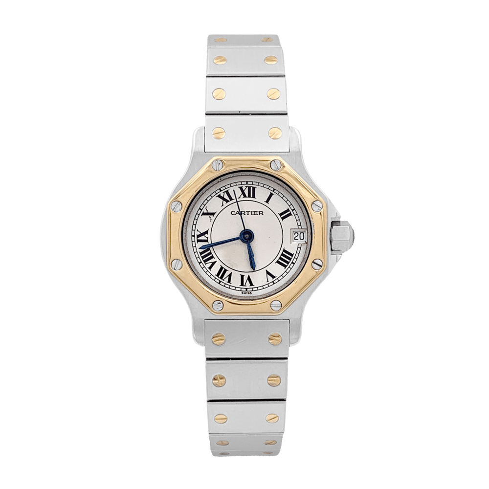 Montre Cartier, "Santos Octogonale", acier et or. 1