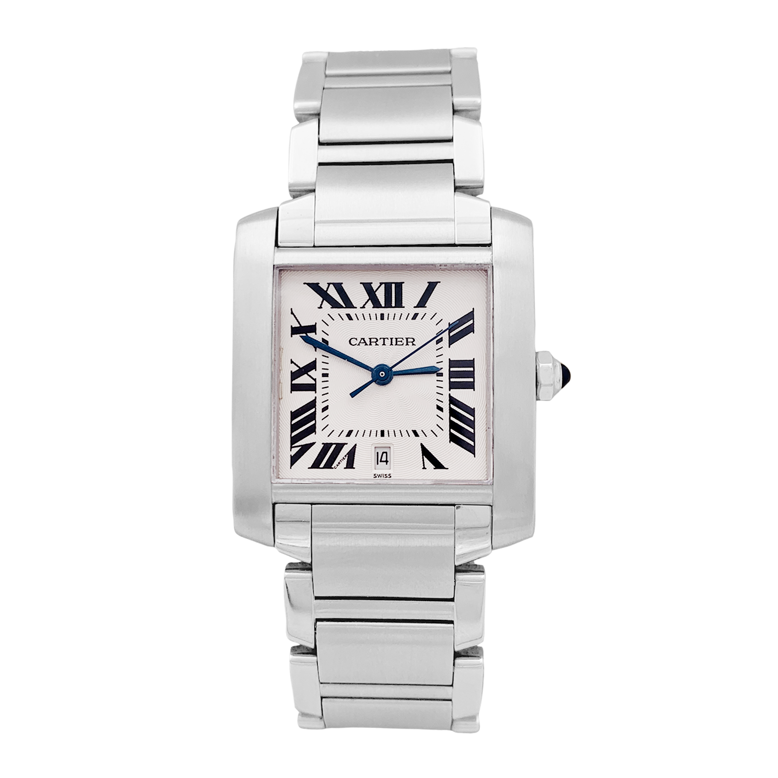 Montre Cartier, "Tank Française", acier. 1