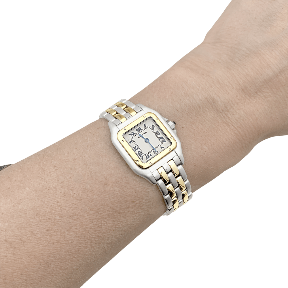Montre Cartier, "Panthère", acier et or jaune.  5
