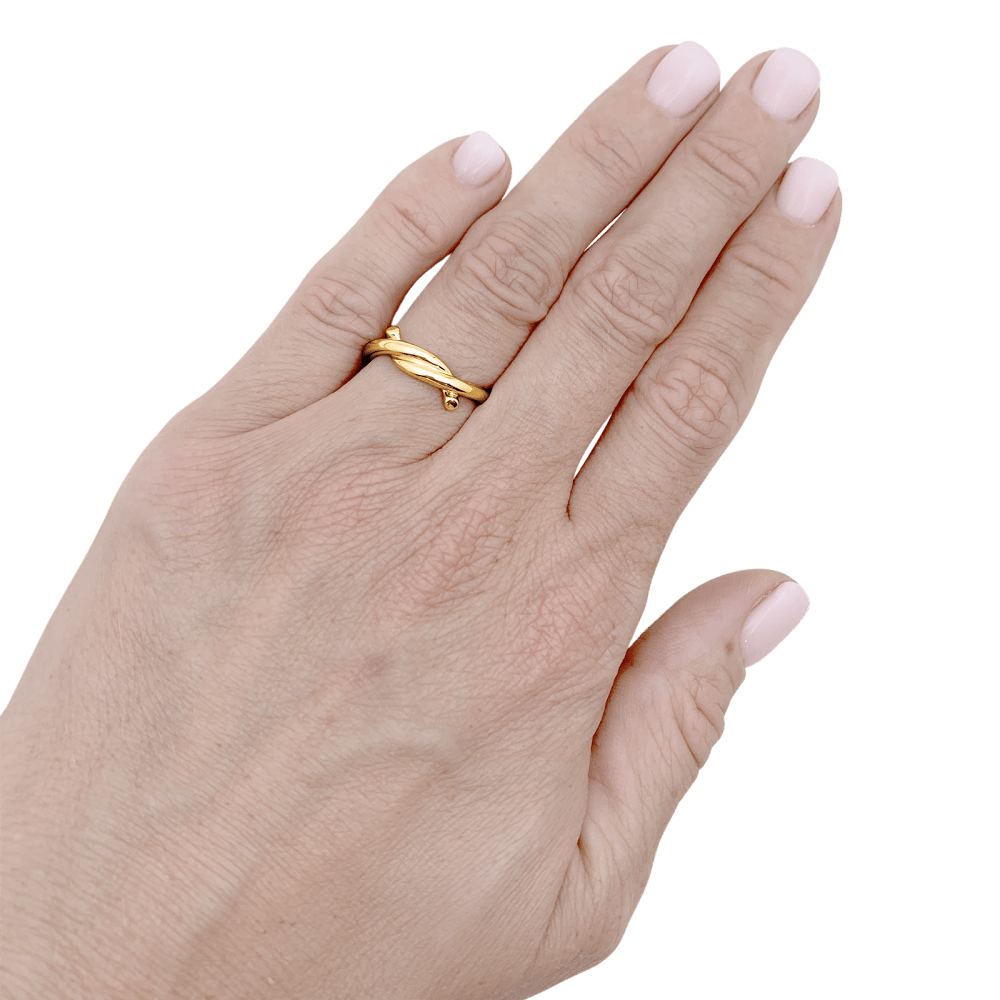 Bague Cartier, "Entrelacé", or rose.  5