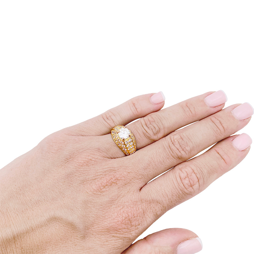 Bague or jaune, diamants. 5