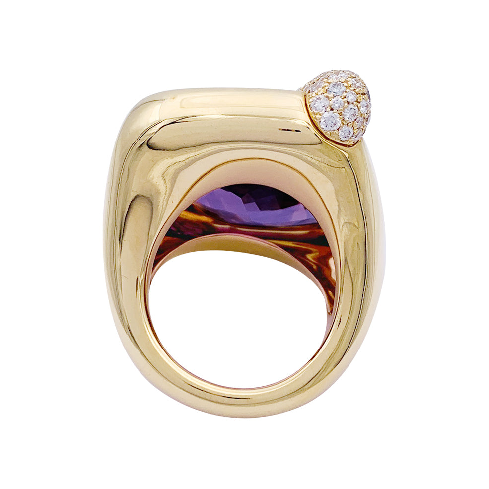 Bague Pomellato, "Ritratto", or rose, améthyste et diamants. 3