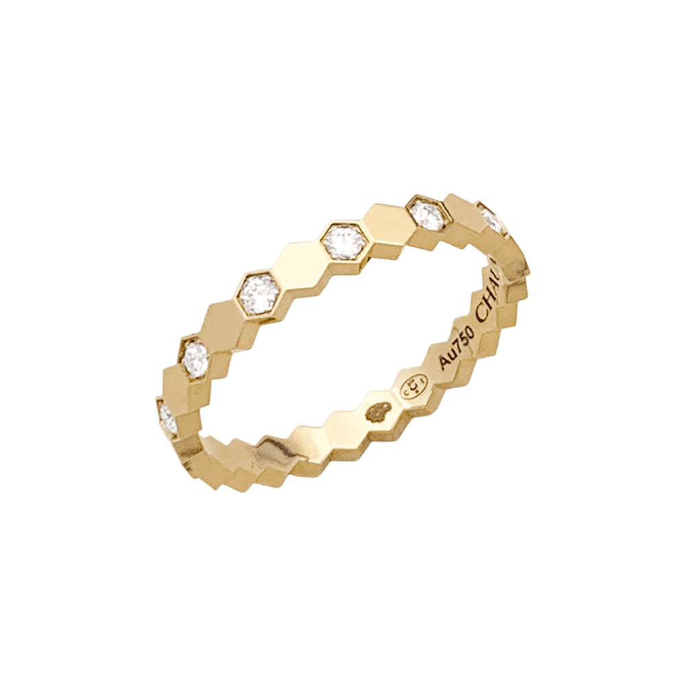 Bague Chaumet, "Bee de Chaumet", or rose, diamants. 2