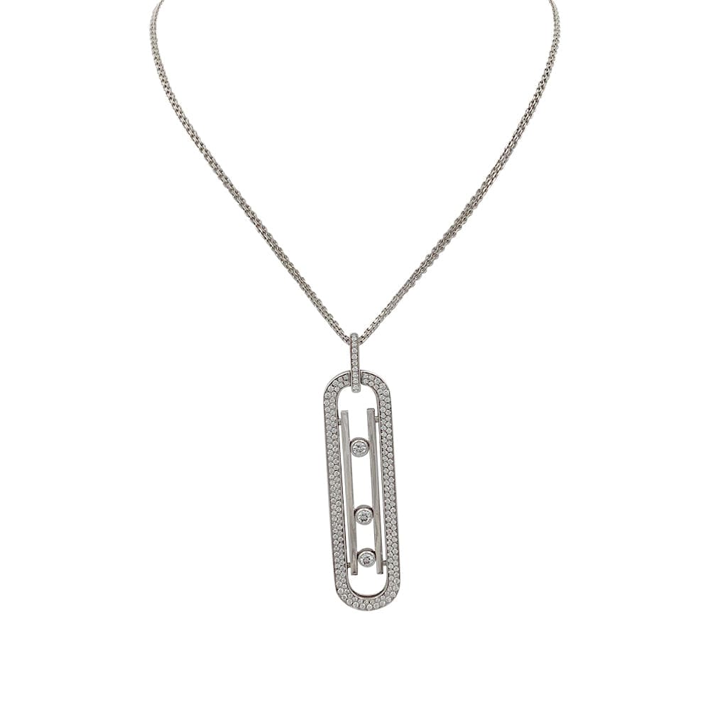 Sautoir Messika, “Move 10th anniversary”, or blanc, diamants. 1