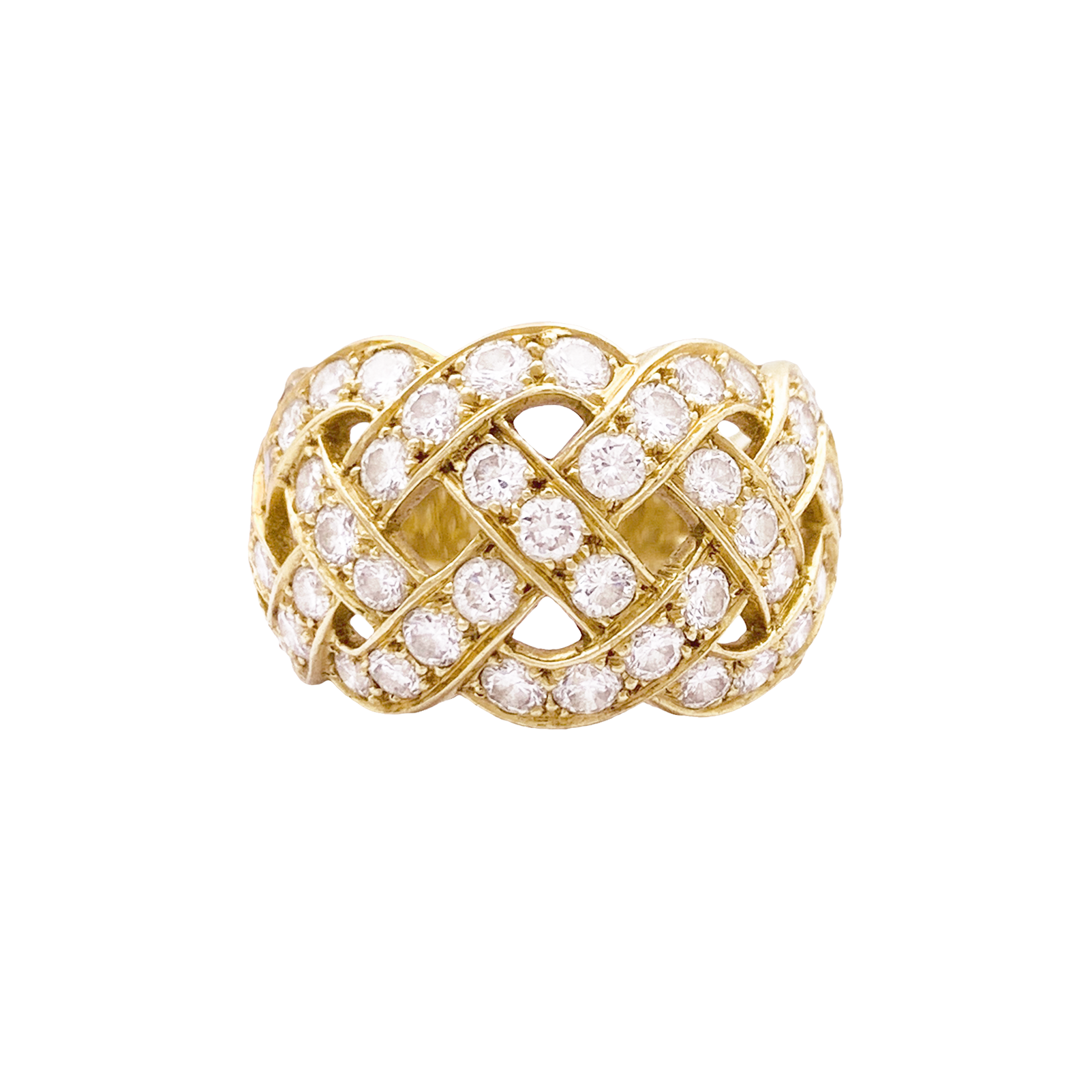 Bague Van Cleef & Arpels, « Tresse », or jaune 750/000, diamants. 1