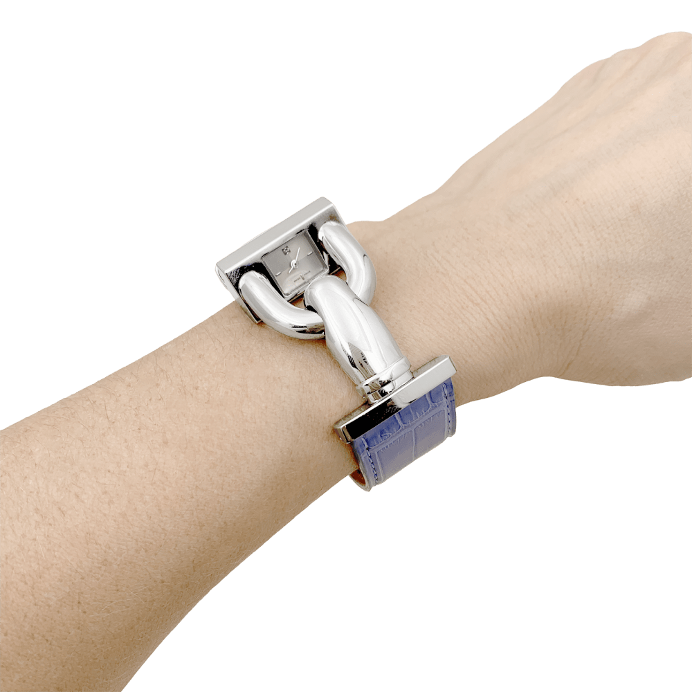 Montre Van Cleef & Arpels, "Cadenas", acier, cuir.  5