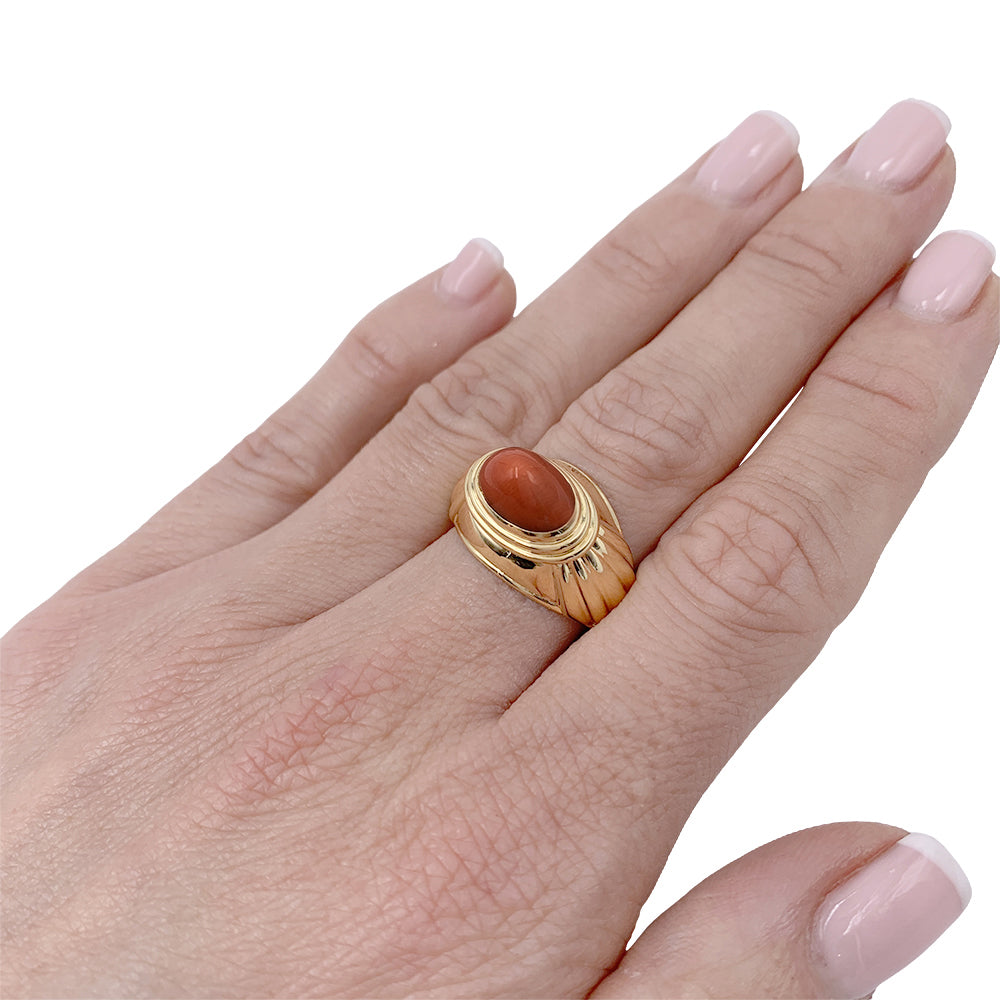 Bague Boucheron,"Jaïpur", or jaune, corail. 5
