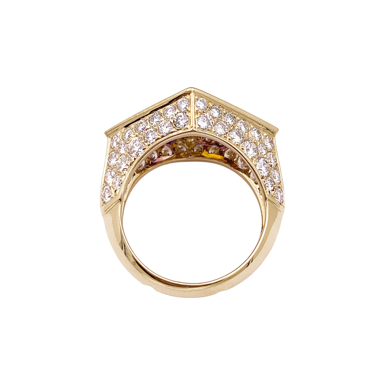 Bague O.J. Perrin, or jaune, citrine, améthyste et diamants.  4