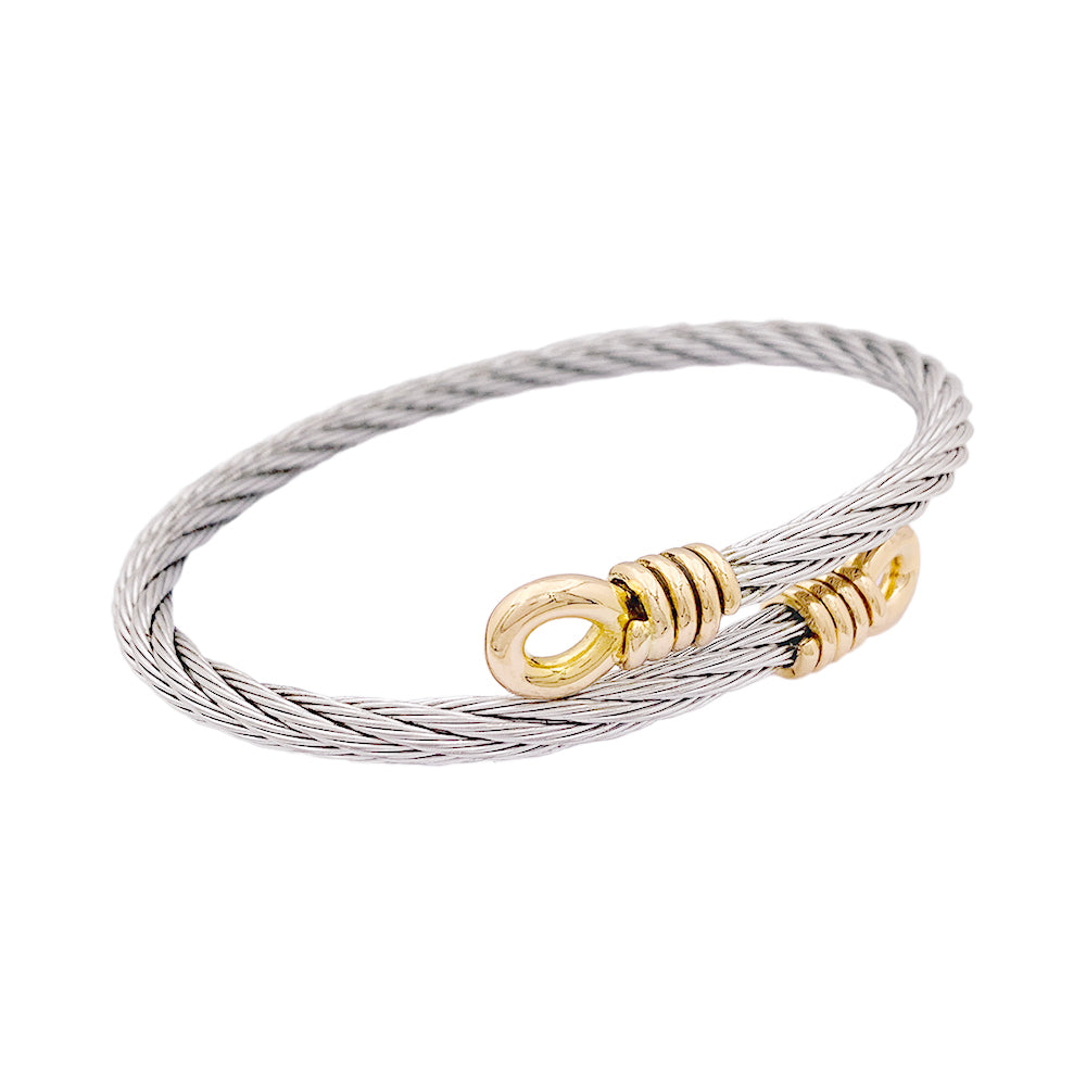 Bracelet Fred "Force 10", or et acier. 4