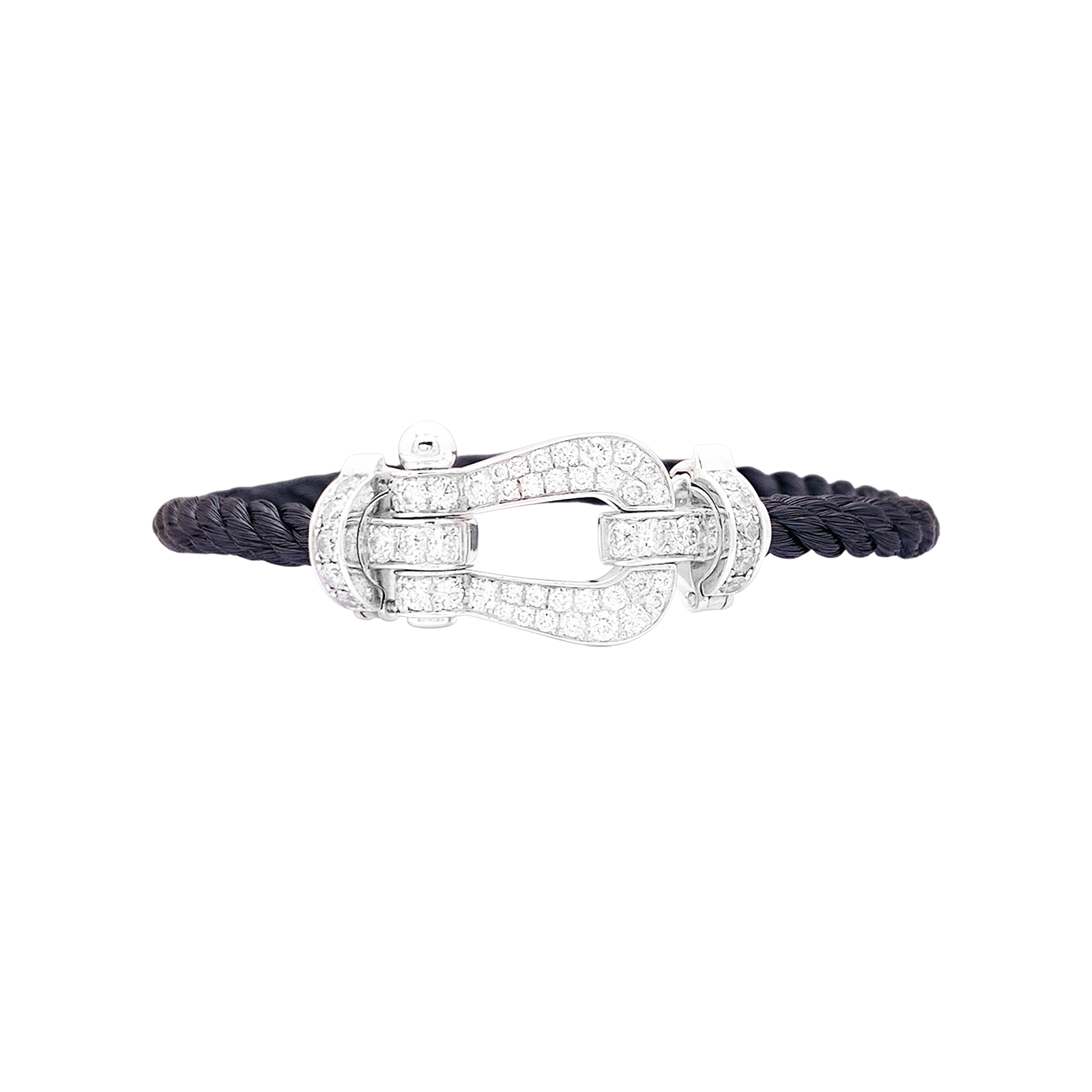 Bracelet Fred, "Force 10" or blanc, diamants. 1