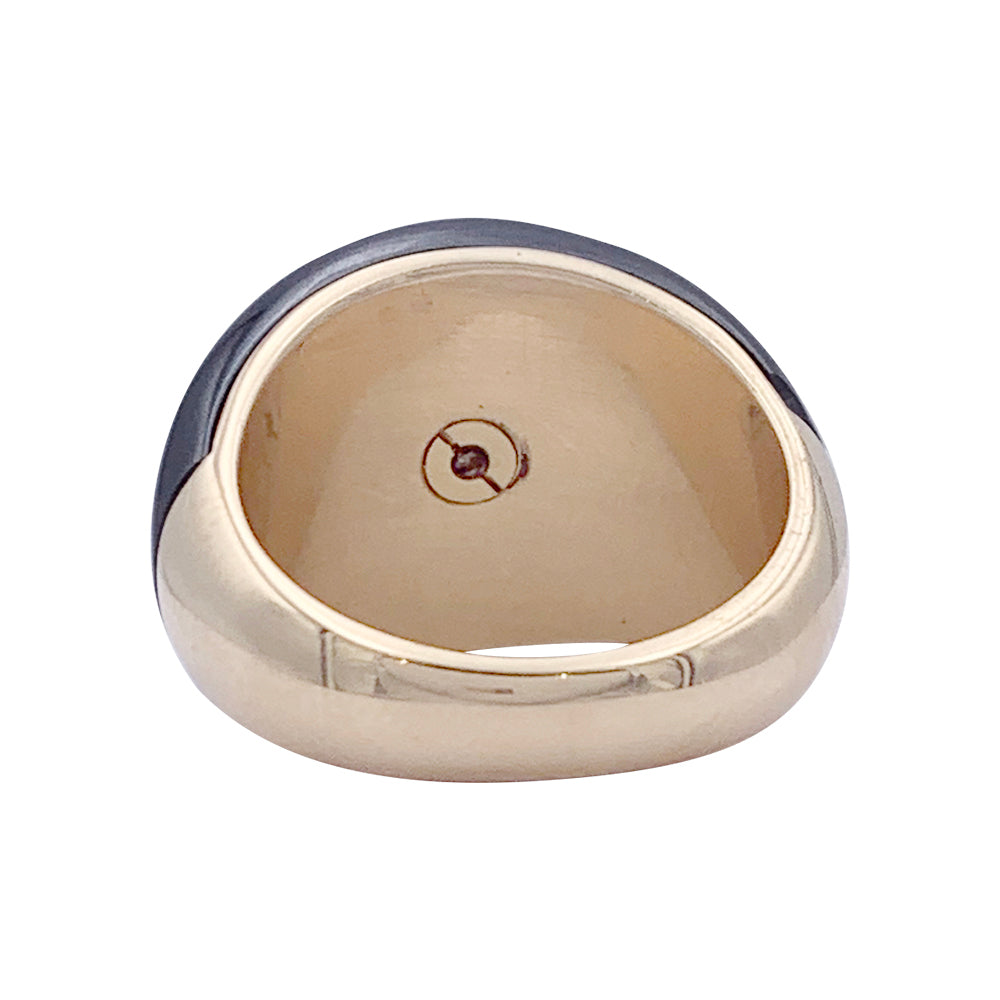 Bague Bulgari, or jaune, hématite, diamants. 4