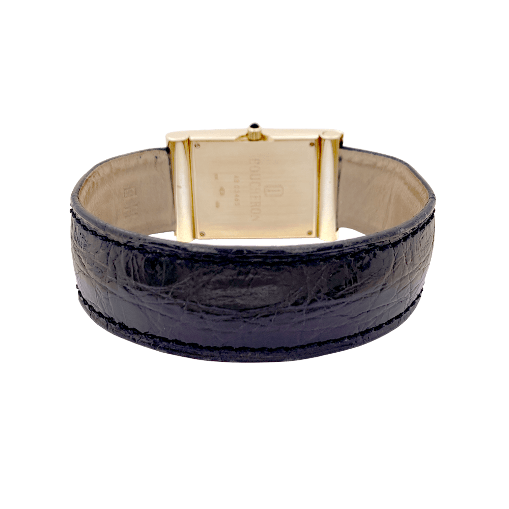 Montre Boucheron, "Reflet", or jaune, cuir.  7