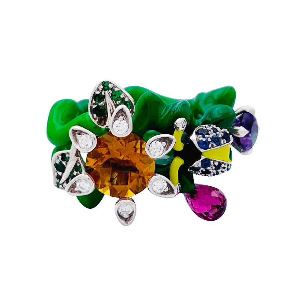Bague Dior, "Milly Carnivora", laque, diamants, pierres de couleur. 3