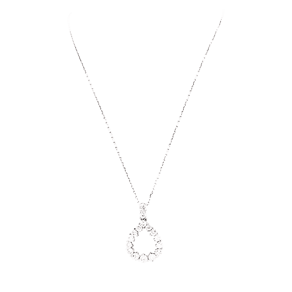 Collier or blanc et diamants.  1