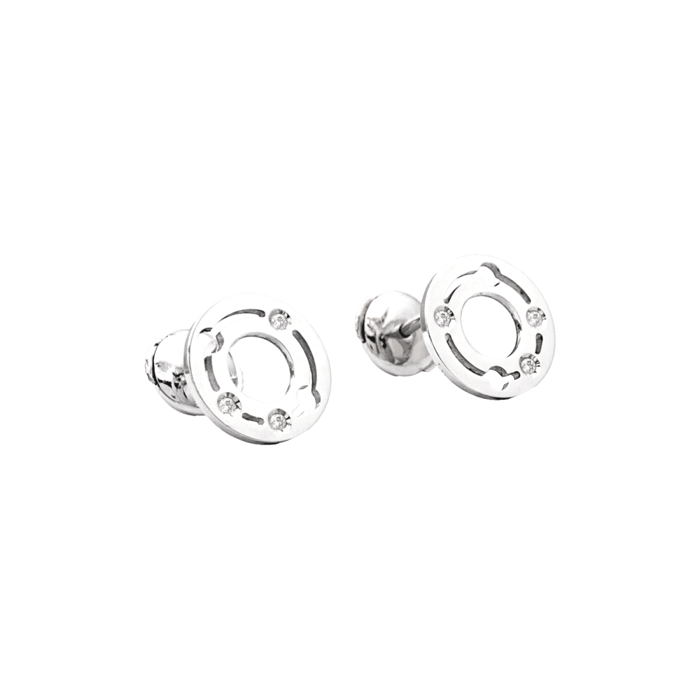 Puces d'oreilles Dinh Van, "Pulse", or blanc et diamants.  3
