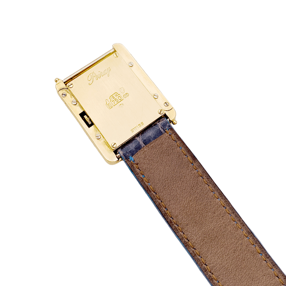 Montre Poiray, "Ma Première", or jaune, nacre, saphir, cuir.  3