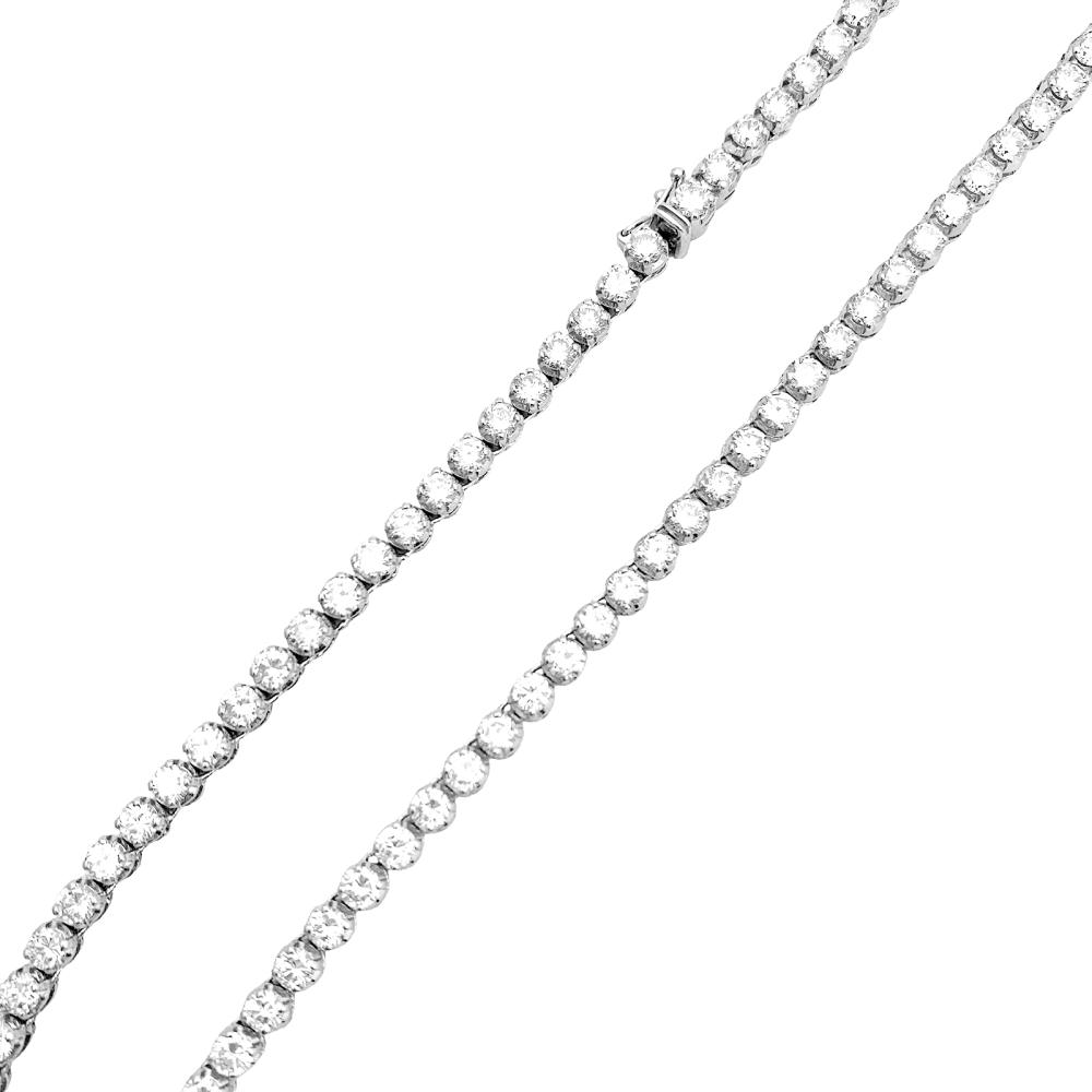 Collier rivière or blanc et diamants. 3