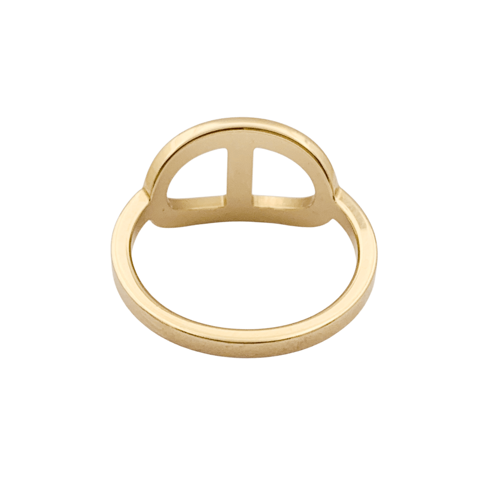 Bague Hermès, "Chaîne d'ancre contour", or rose, diamants. 3