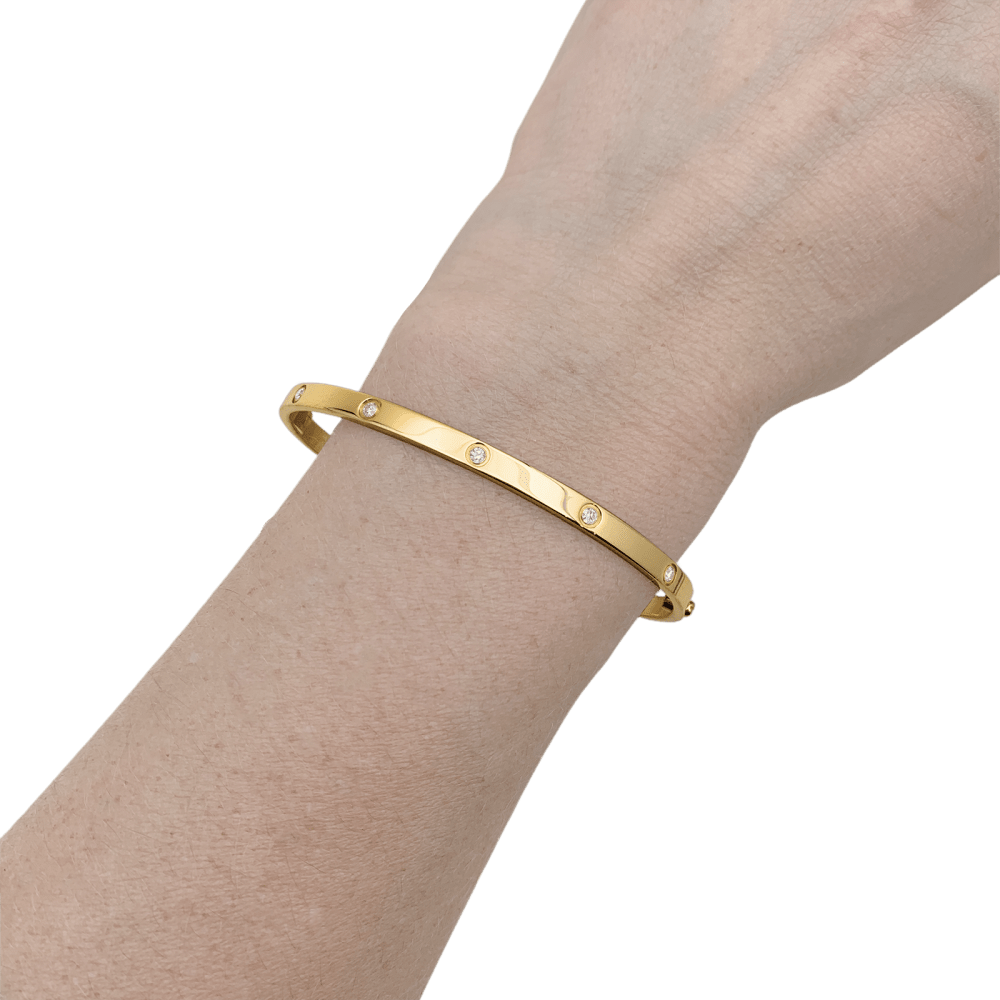 Bracelet CARTIER, "Love", or jaune, diamants. 4