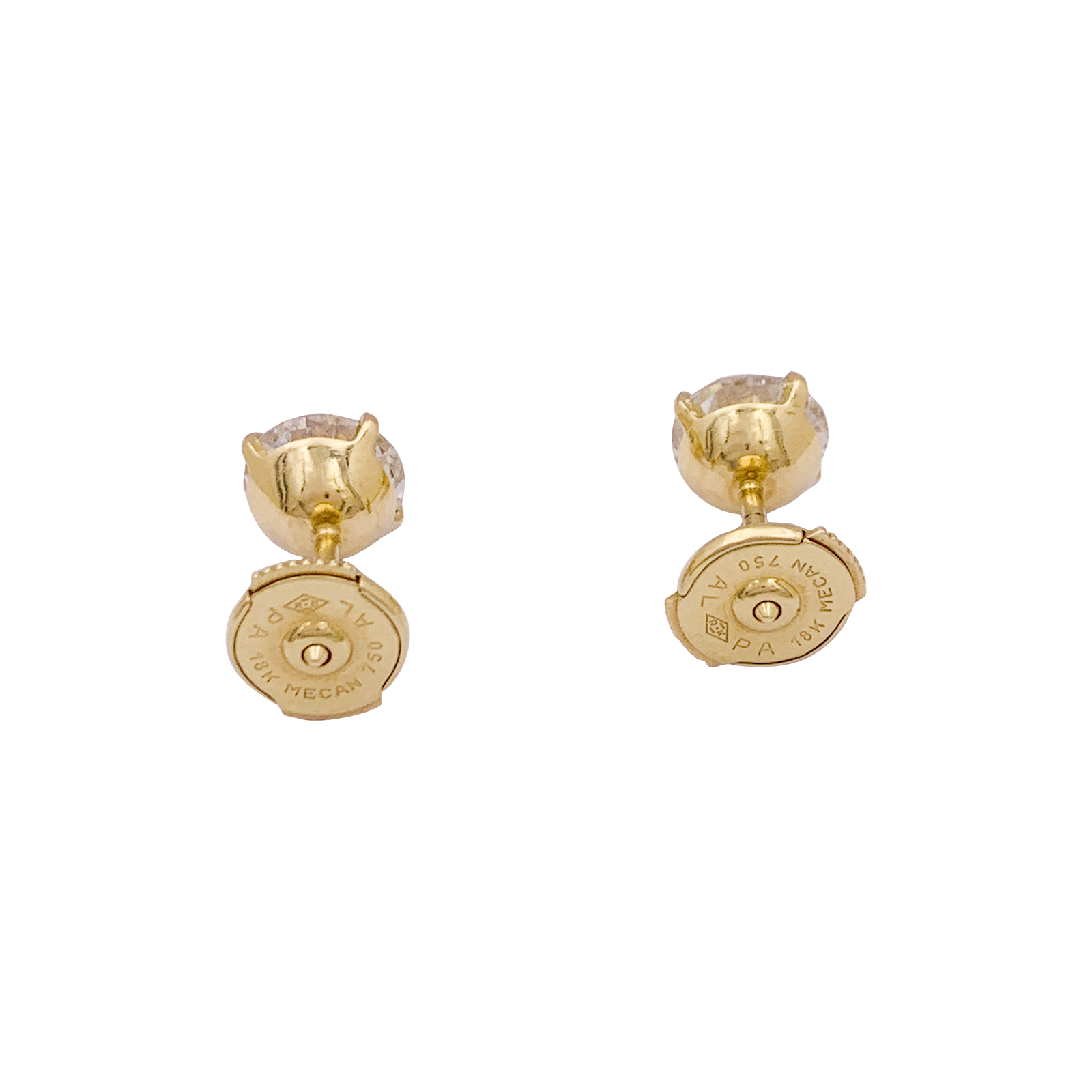 Puces d'oreille diamant, or jaune.  4