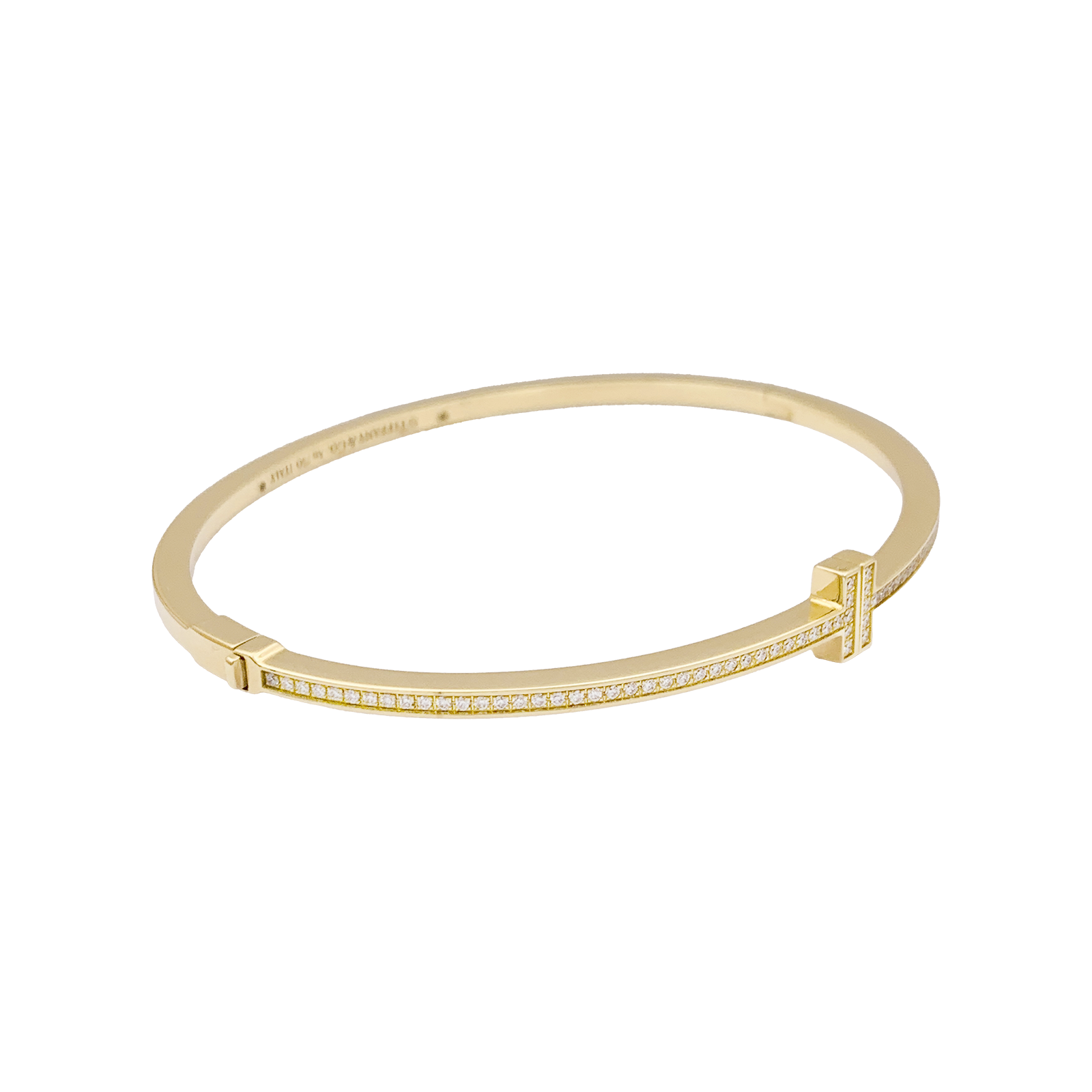 Bracelet Tiffany & Co., "Tiffany T", or jaune, diamants. 4