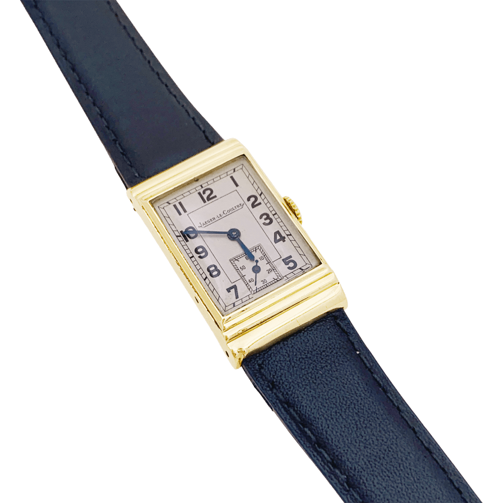 Montre Jaeger Lecoultre or jaune, cuir.  2