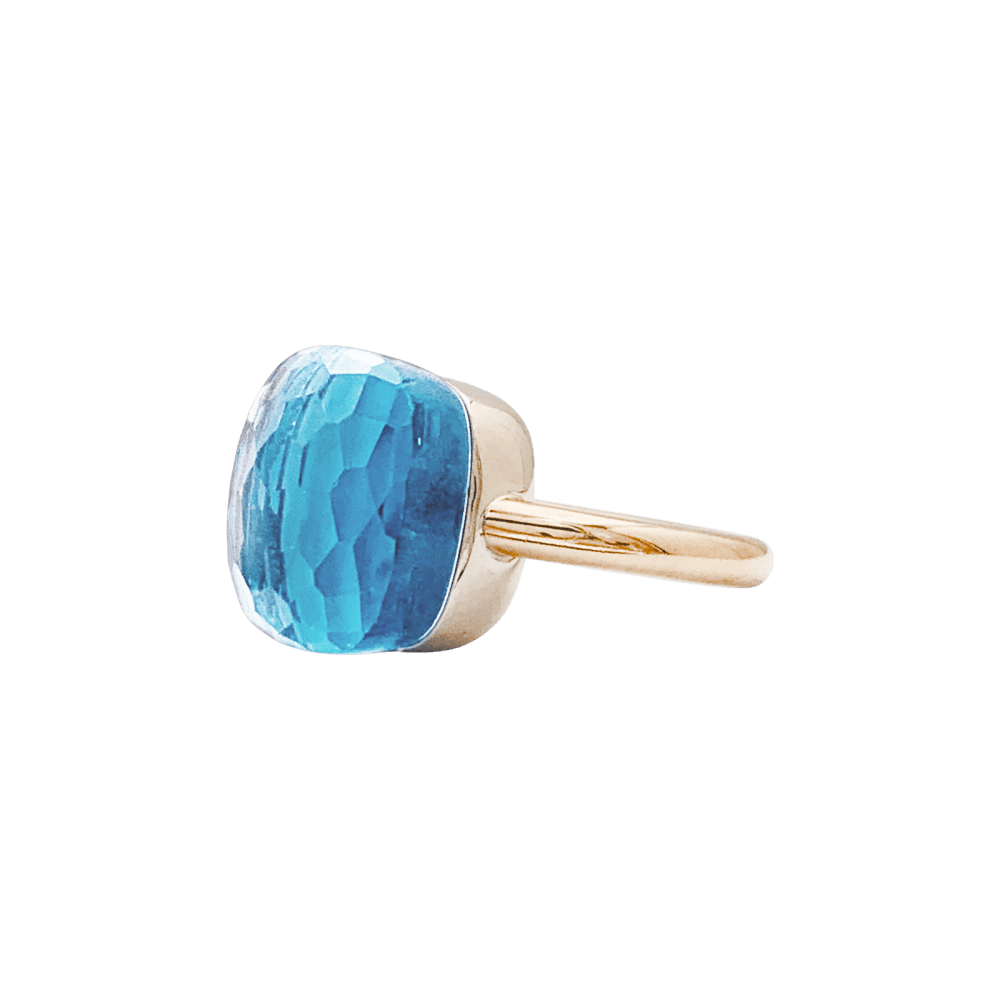 Bague Pomellato, "Nudo Maxi", deux ors et topaze bleue.  3