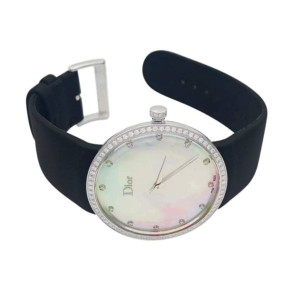Montre Dior, "La D de Dior", acier, nacre, diamants. 7