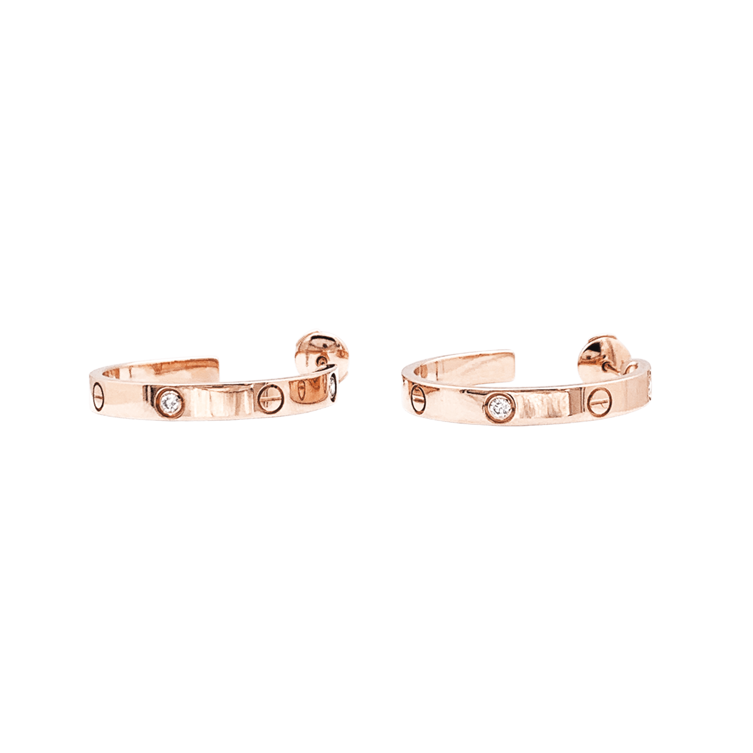 Boucles d'oreilles Cartier, "Love", or rose et diamants.  4