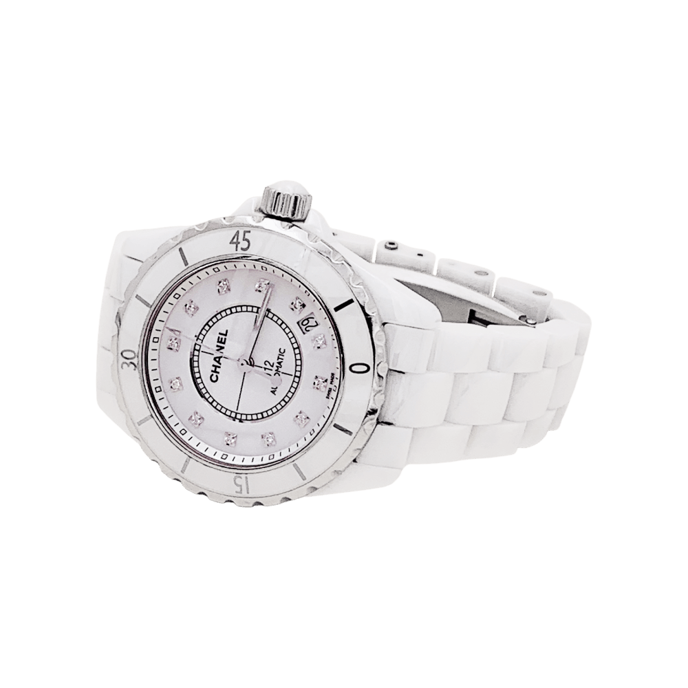 Montre Chanel, "J12", céramique blanche, diamants. 3