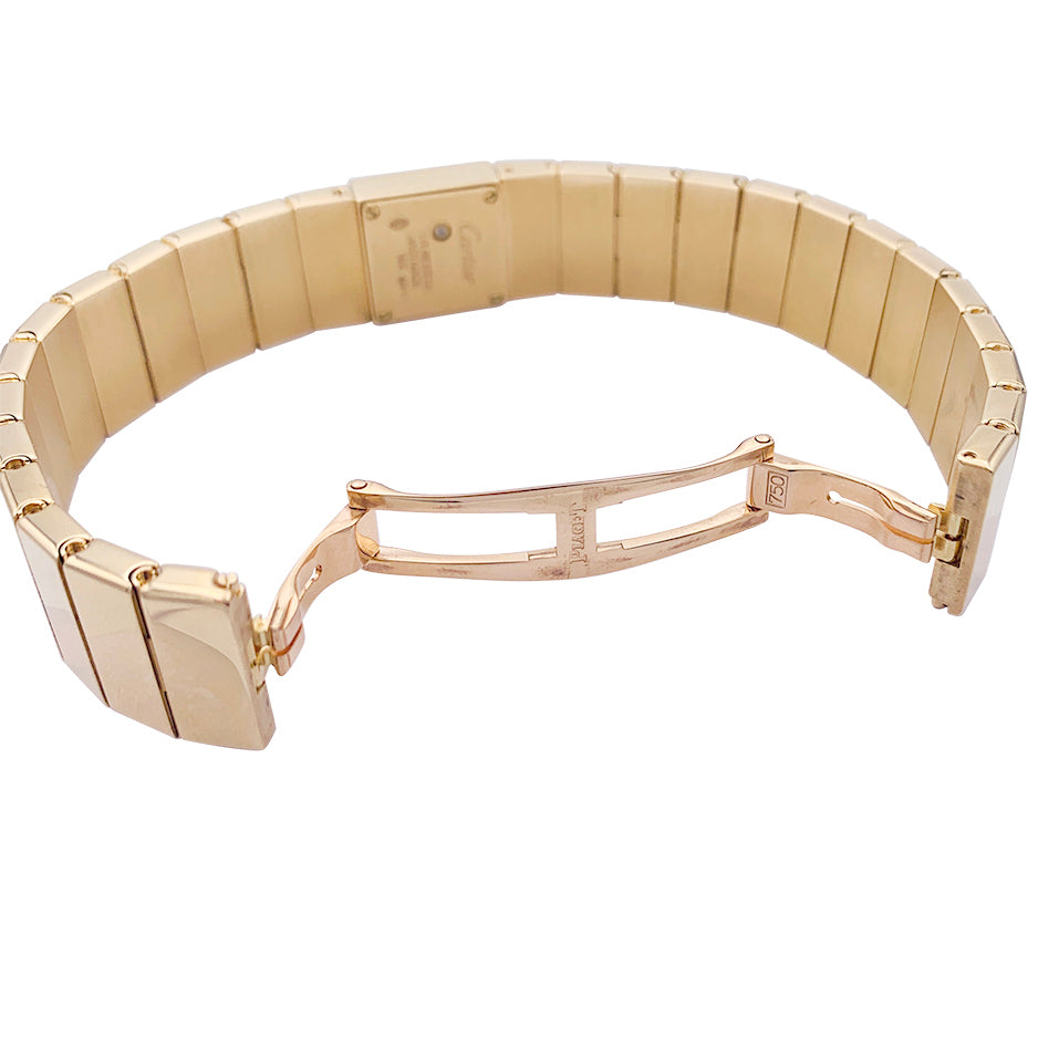 Montre Cartier, "Tank Lingot", or jaune, diamants. 6