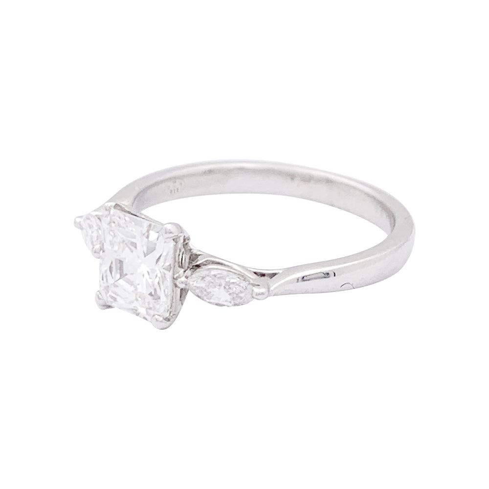 Bague or blanc, diamant 1,08 carat. 2