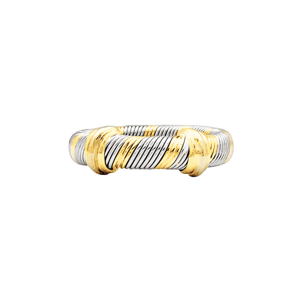 Bague Cartier, "Trinity", trois tons d'or et acier. 1